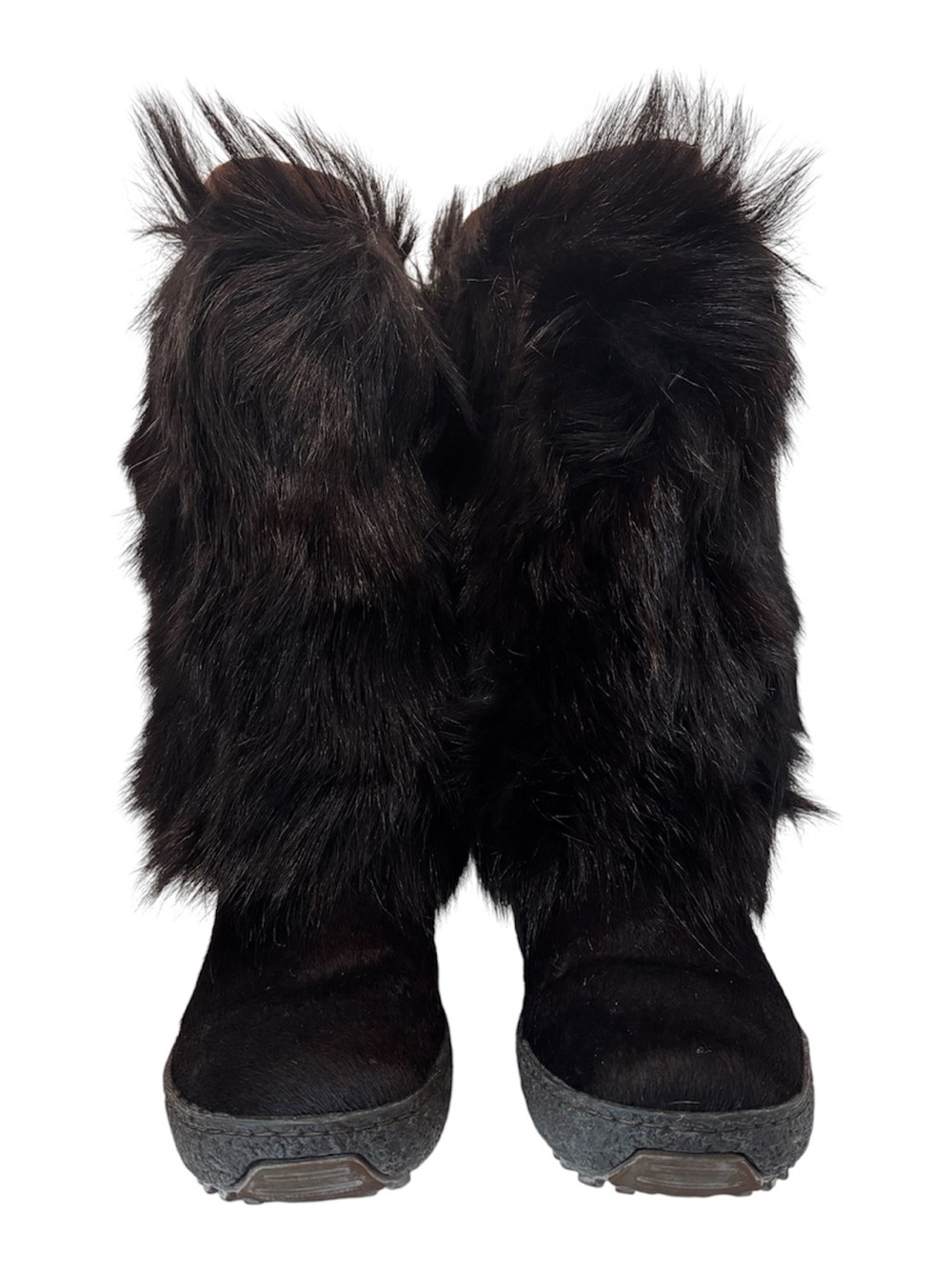 Oscar Brown Faux Fur Shearling Lined Tall Winter Boots EU 40